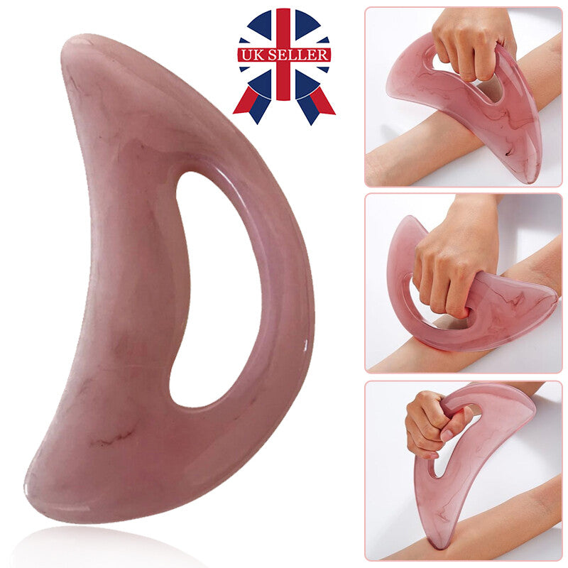 Facial sculpting and lymphatic drainage massage tool being used along the jawline