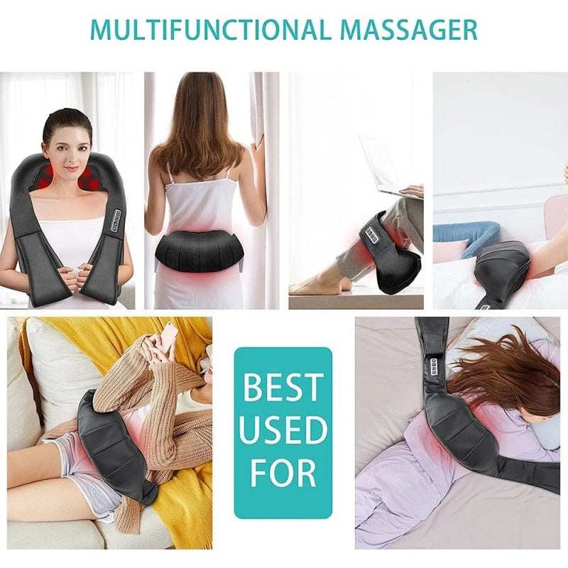 Heated shiatsu massager controls and heat settings