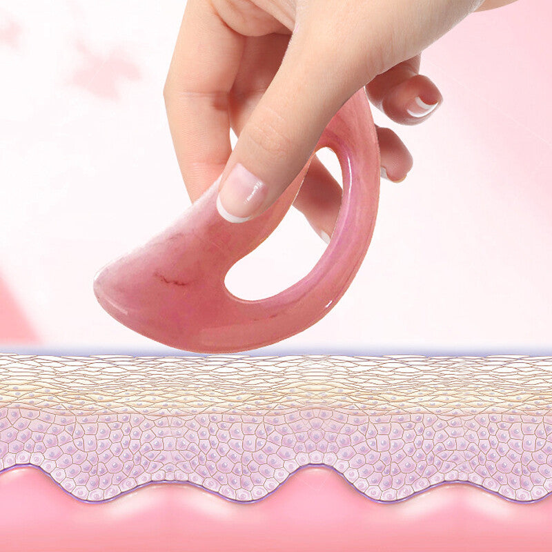 Facial sculpting massage tool contoured edge detail