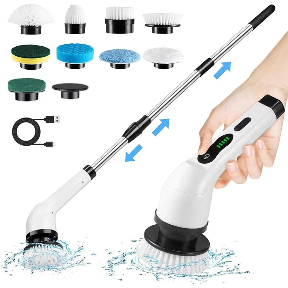 Electric spin scrubber cleaning kitchen surface