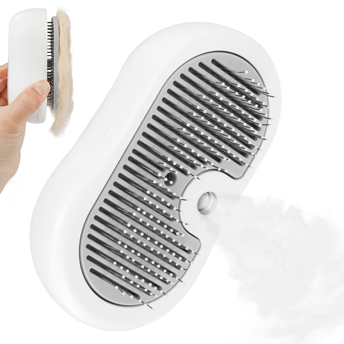 Cat steam grooming brush soft silicone bristles