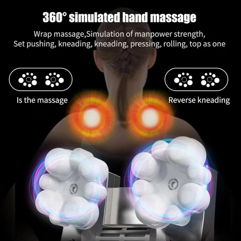 Heated shiatsu massager kneading nodes close up
