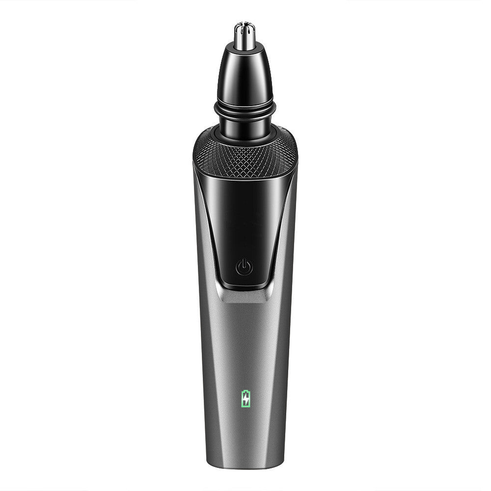 Electric shaver with pop-up detail trimmer and nose hair trimmer attachment